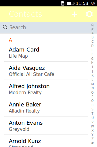 It’s the Contact app again but the color of the header looks washed out